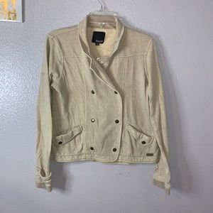 Volcom beige skater button Down jacket girls 12